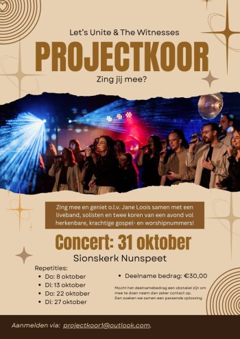 Benefietconcert 31 oktober in de Sionskerk